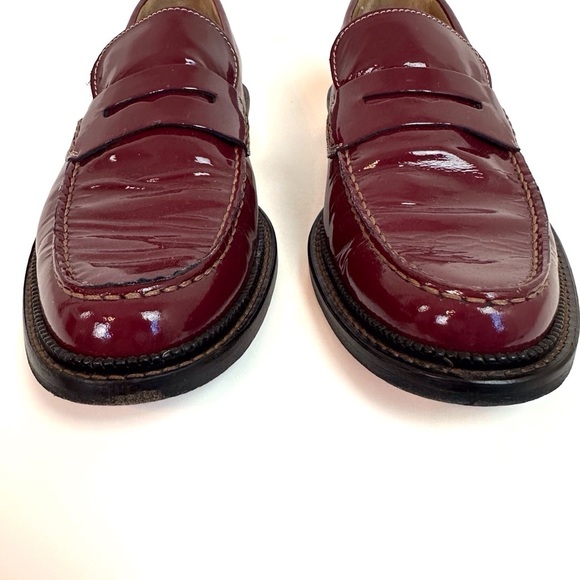 Dolce & Gabbana Burgundy Patent Leather Penny Loafers EU 39 US 8 Glossy Flat - Picture 6 of 16